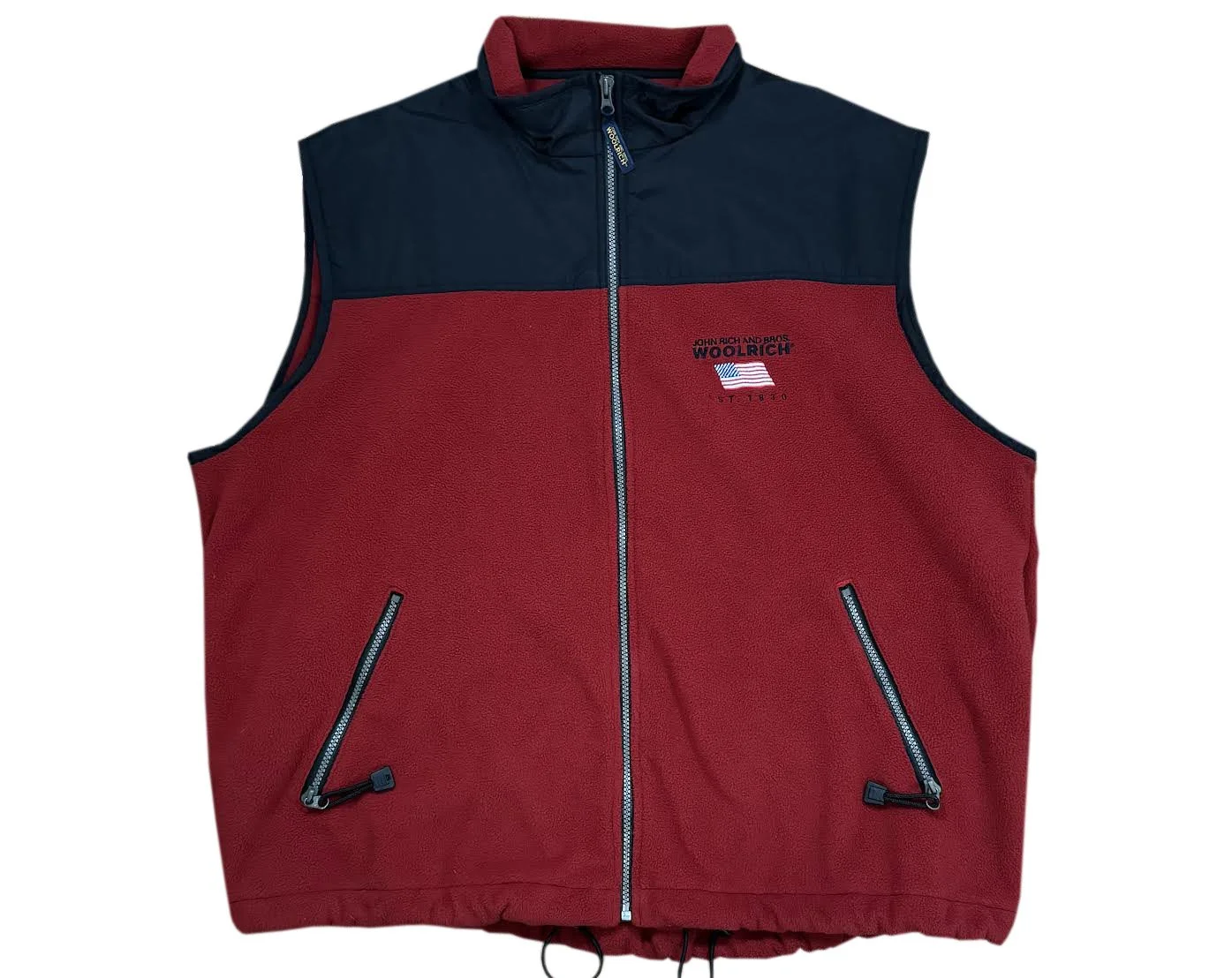 Vintage Woolrich Red / Black Fleece Vest (Size XXL) — RootsBK