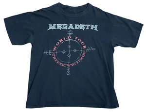 Vintage Megadeth Cryptic Writings World Tour T Shirt (Size L 