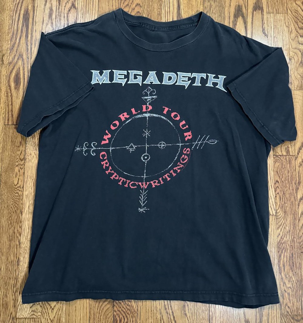 Vintage Megadeth Cryptic Writings World Tour T Shirt (Size L 