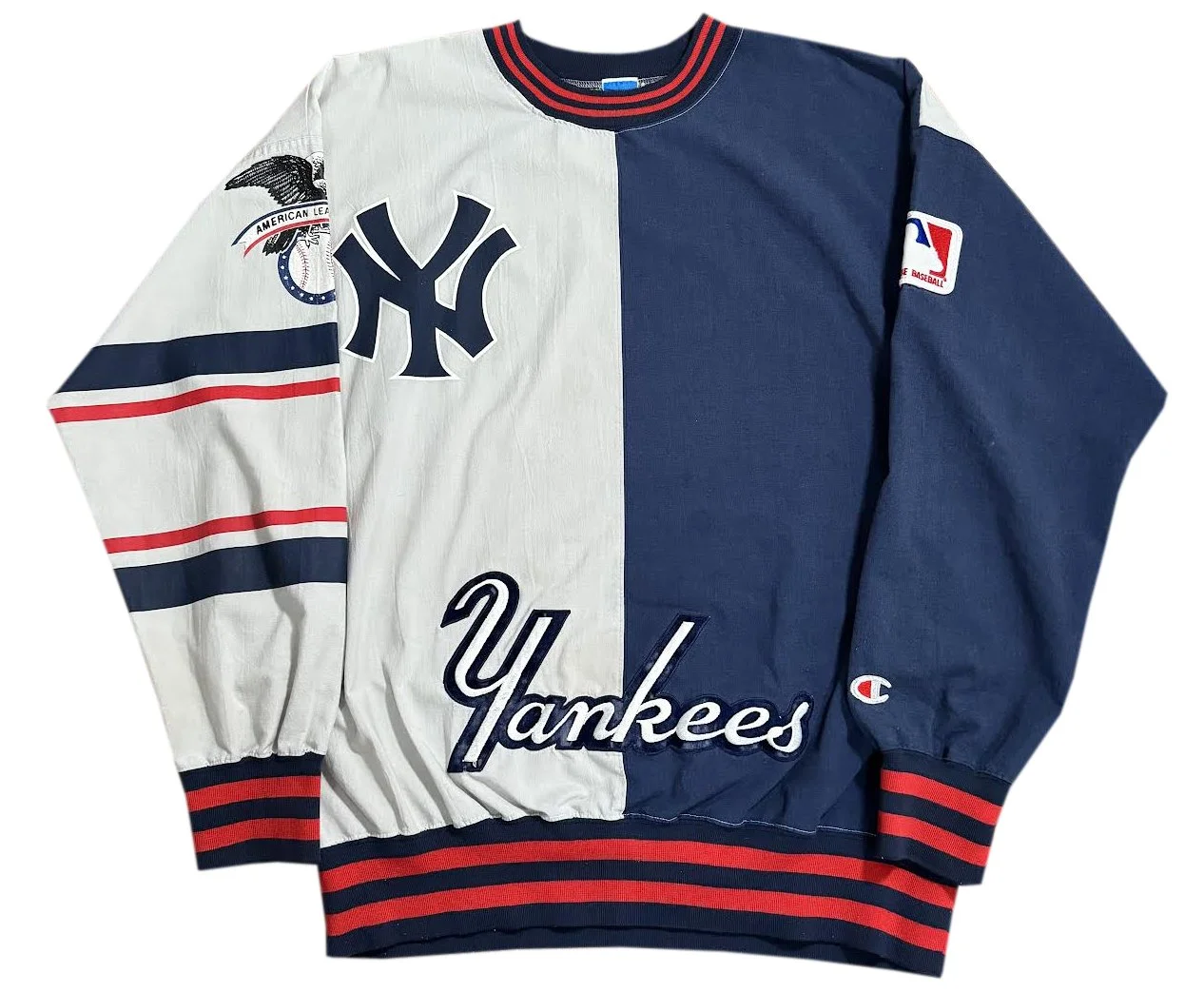 Vintage Champion New York Yankees Split Crewneck (Size L) — RootsBK