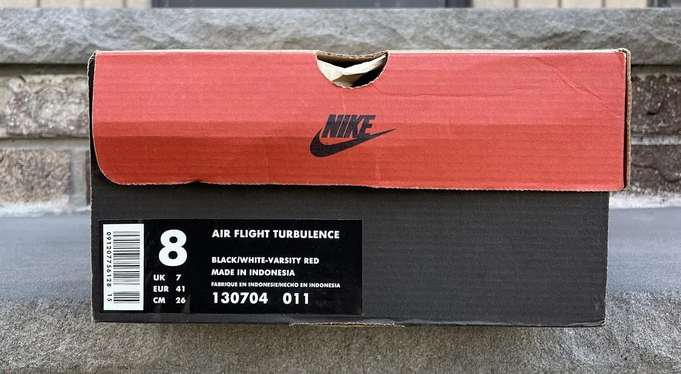 Nike Air Flight Turbulence Black/White-Varsity Red (Size 8) DS 