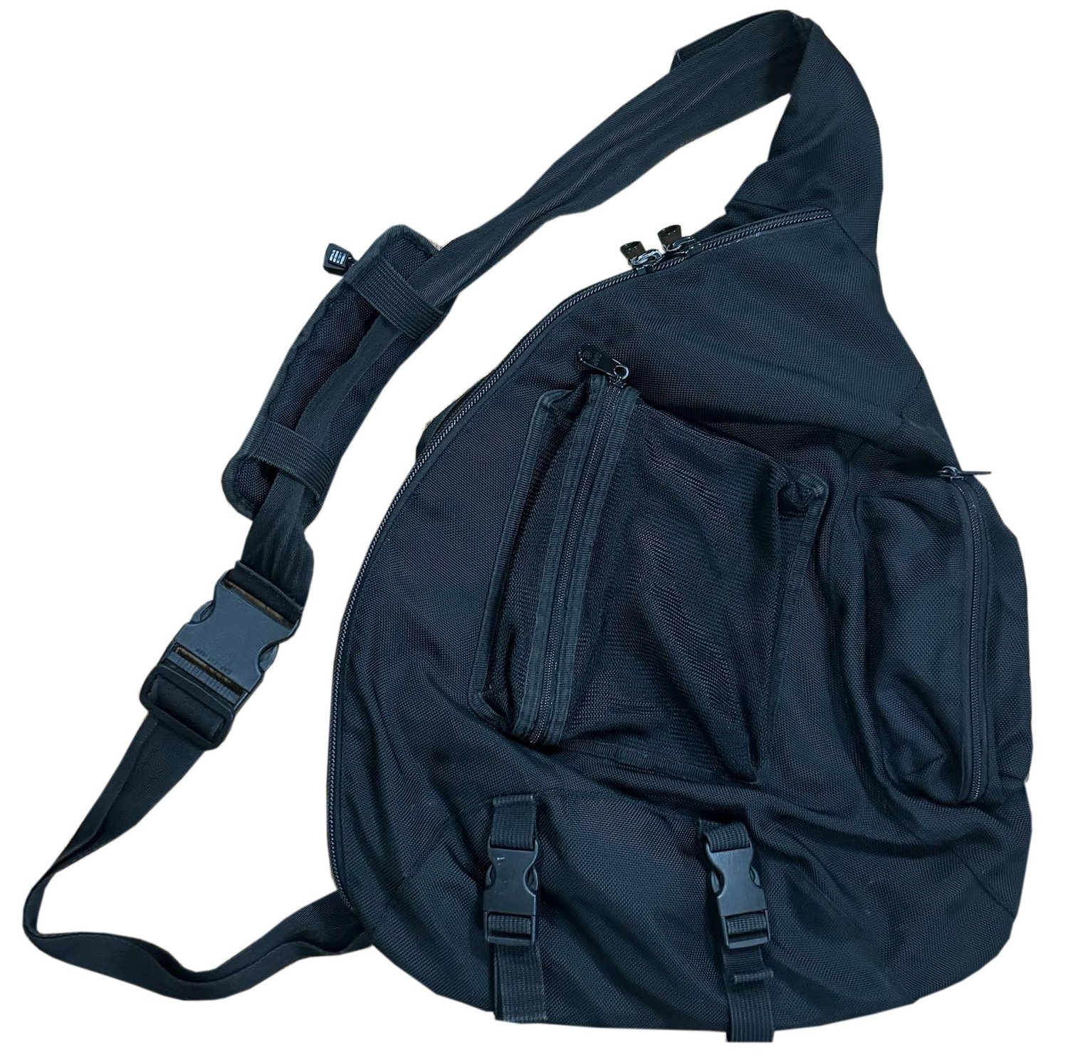 Vintage Gap Black Mesh Messenger Bag — RootsBK
