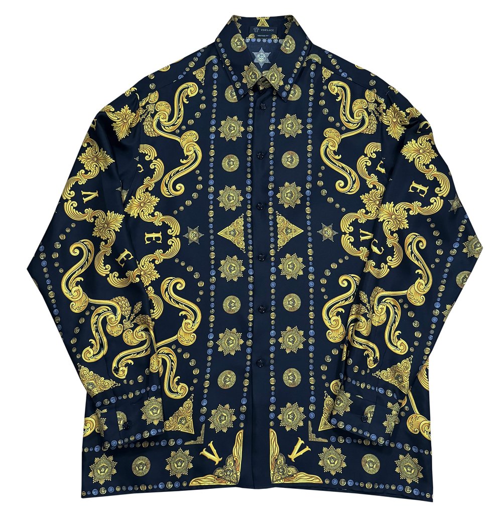 gold versace dress shirt Versace Barocco Silk Shirt main image 1