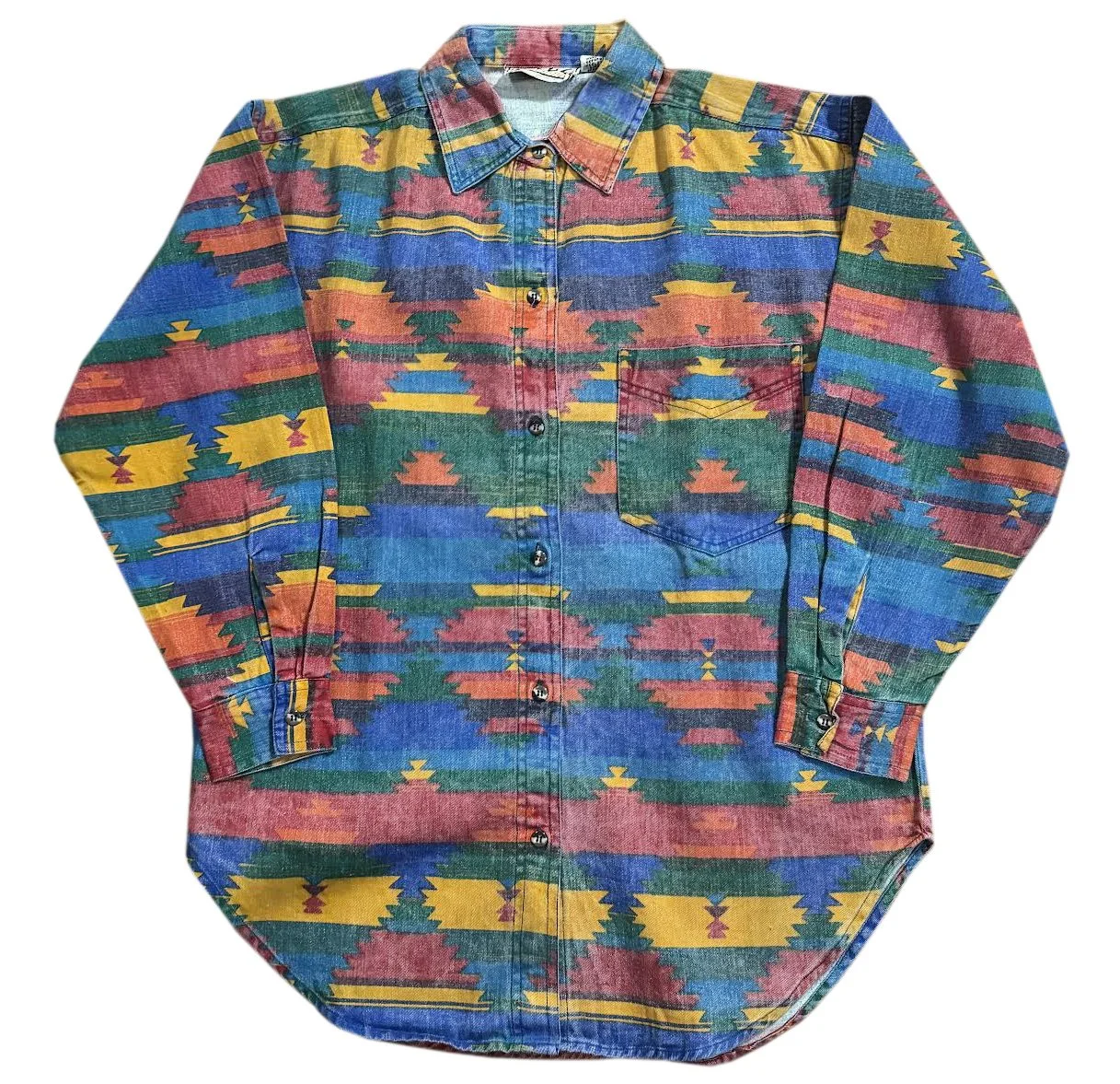 Vintage Aztec Colorful Button down shirt .jpg