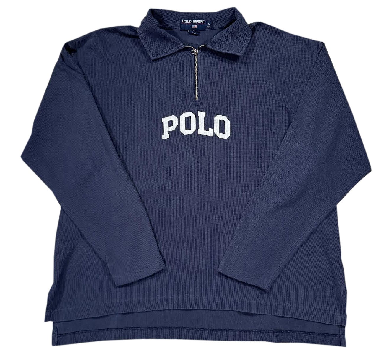 Vtg Polo Spell Out 1:4 zip sweatshirt.jpg