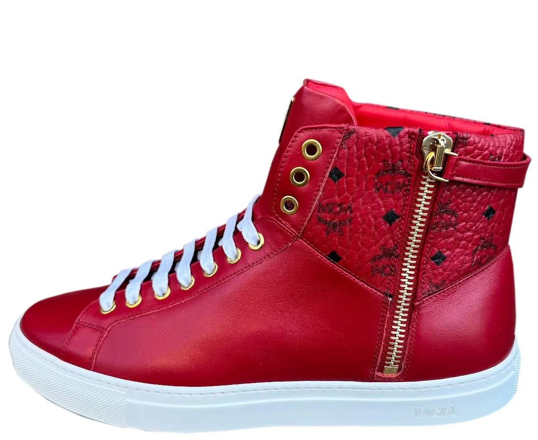 MCM Red Leather Hi Top.jpg