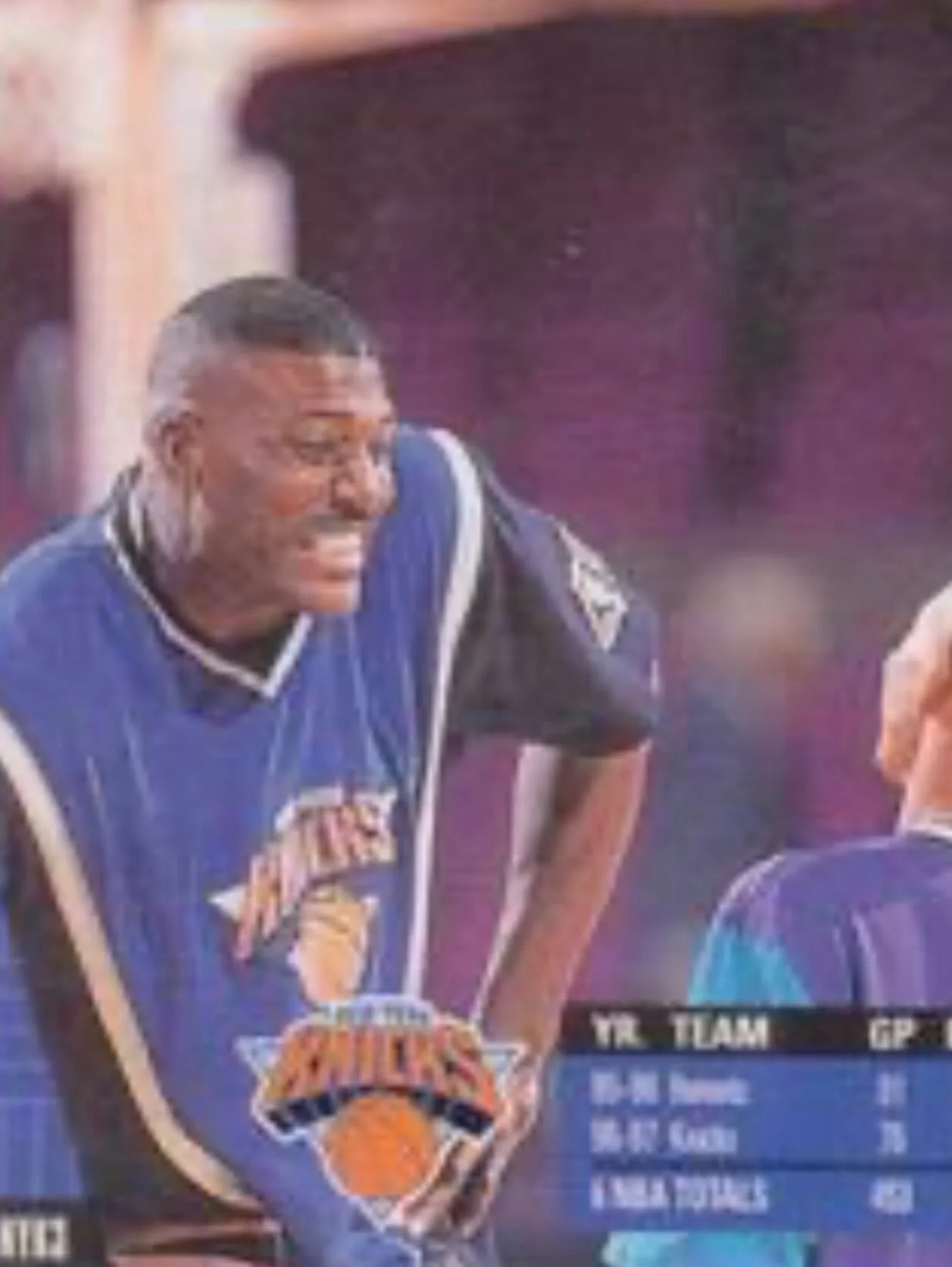 We have a this Vintage game used Champion Shoot Around Shirt worn by Larry Johnson on court.Here&rsquo;s a few pictures of Patrick Ewing,Anthony Mason and John Wallace also wearing the shirt. #newyorkknicks #nyknicks #larryjohnson #patrickewing  #ant