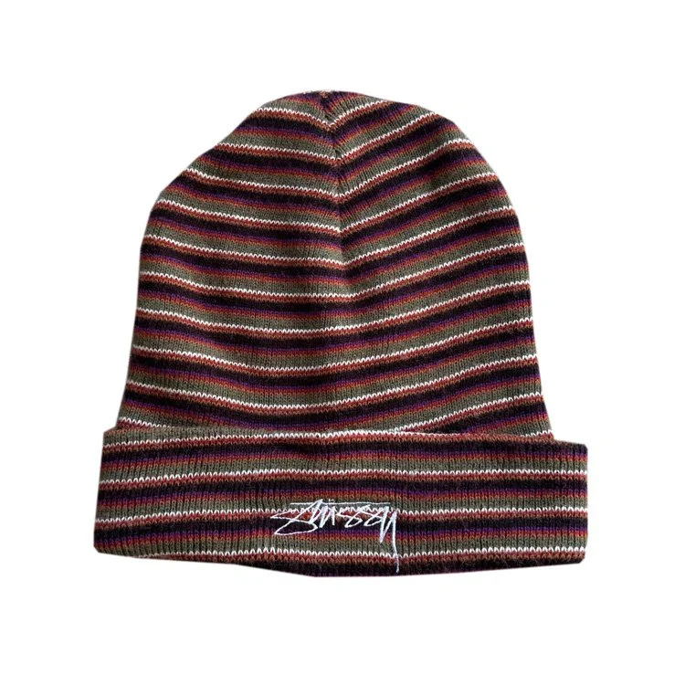 Vintage 90s Striped Beanie.jpg