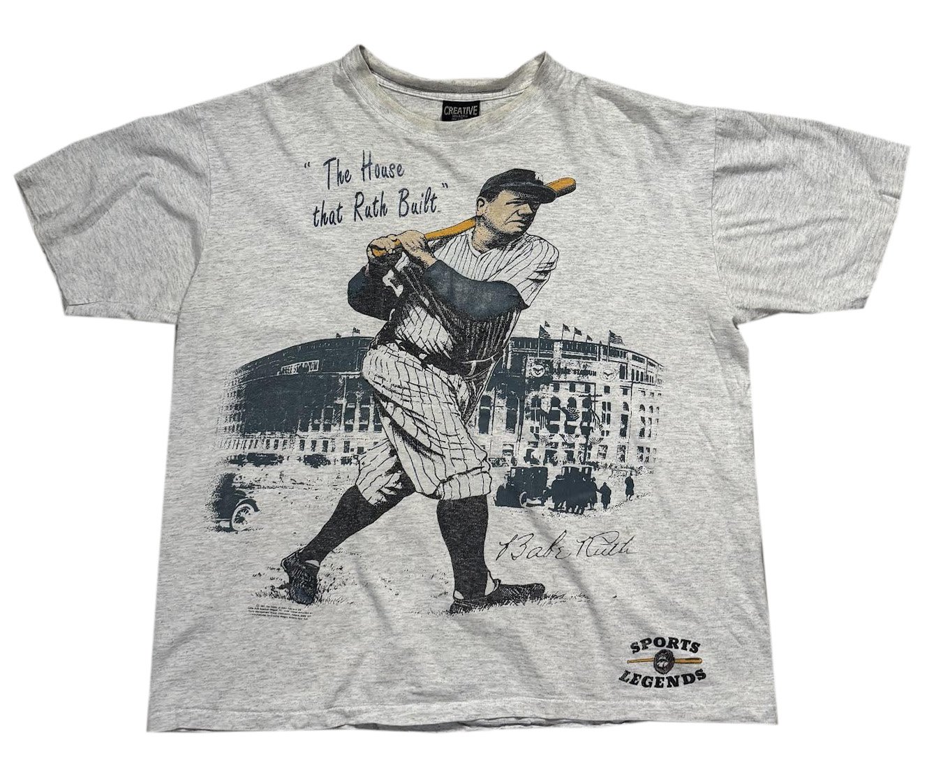 Vintage Creative Images Sports Legends Babe Ruth T Shirt (Size XL 