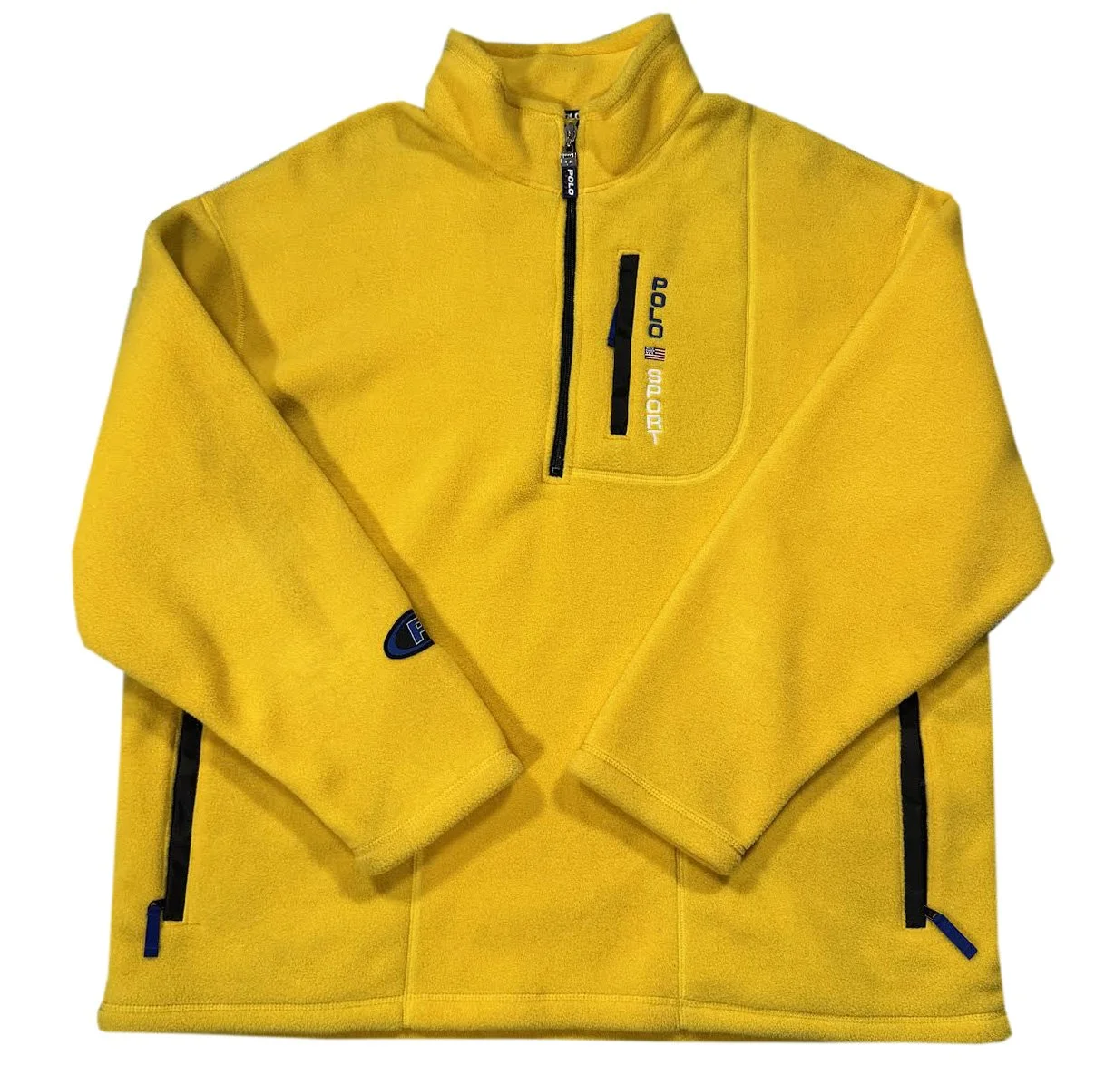 Vtg+Polo+Sport+Yellow+Fleece+. 