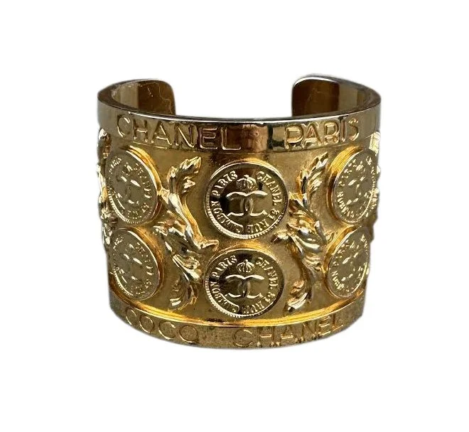 Coco Chanel Paris Gold Plated Cuff .jpg