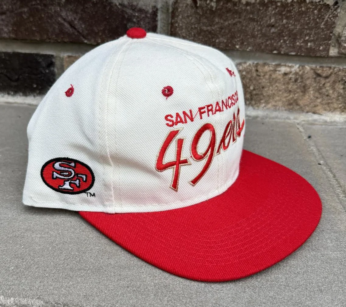 Vintage San Francisco 49ers Sharktooth Snapback Hat Logo Pro Line RARE W Pin LA - Foto 9