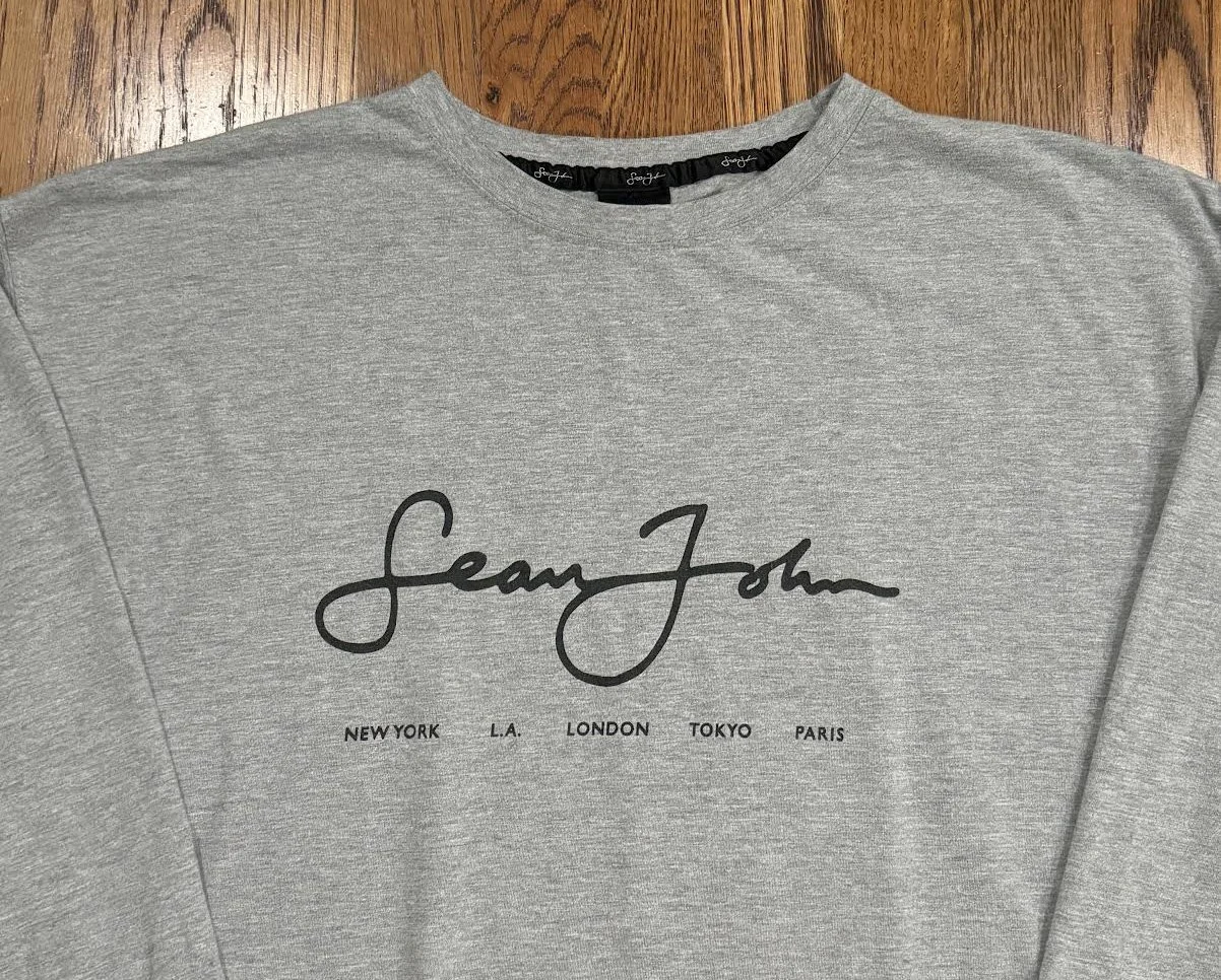 Vintage Sean John Grey / Black Long Sleeve Shirt (Size XL) — RootsBK