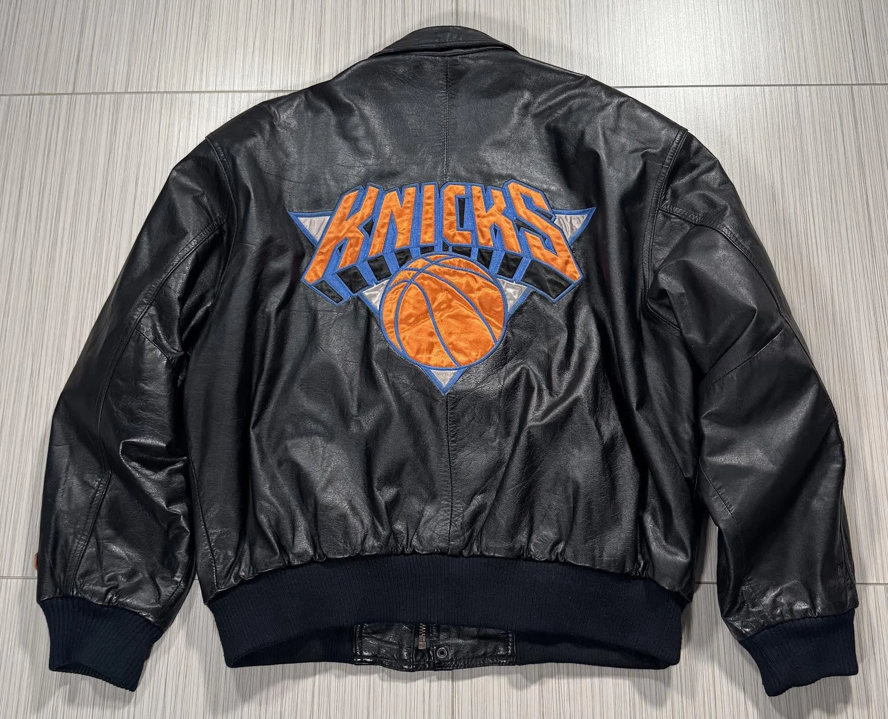 Back of Knicks Pro Player Leather Jacket.jpg