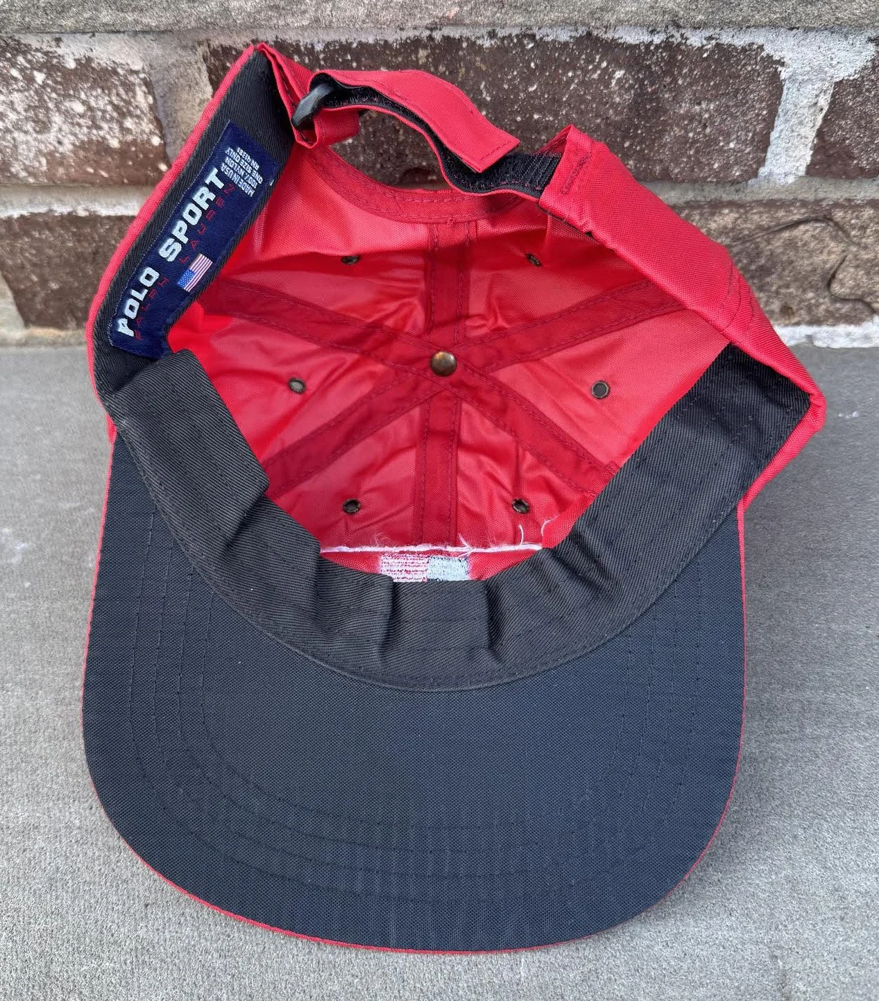 inside of Polo Sport red nylon hat.jpg