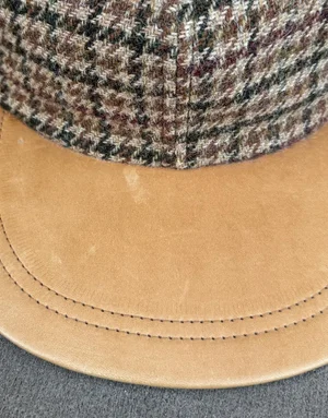 Vintage Polo Ralph Lauren Brown Houndstooth Wool Fitted Hat  display picture 3