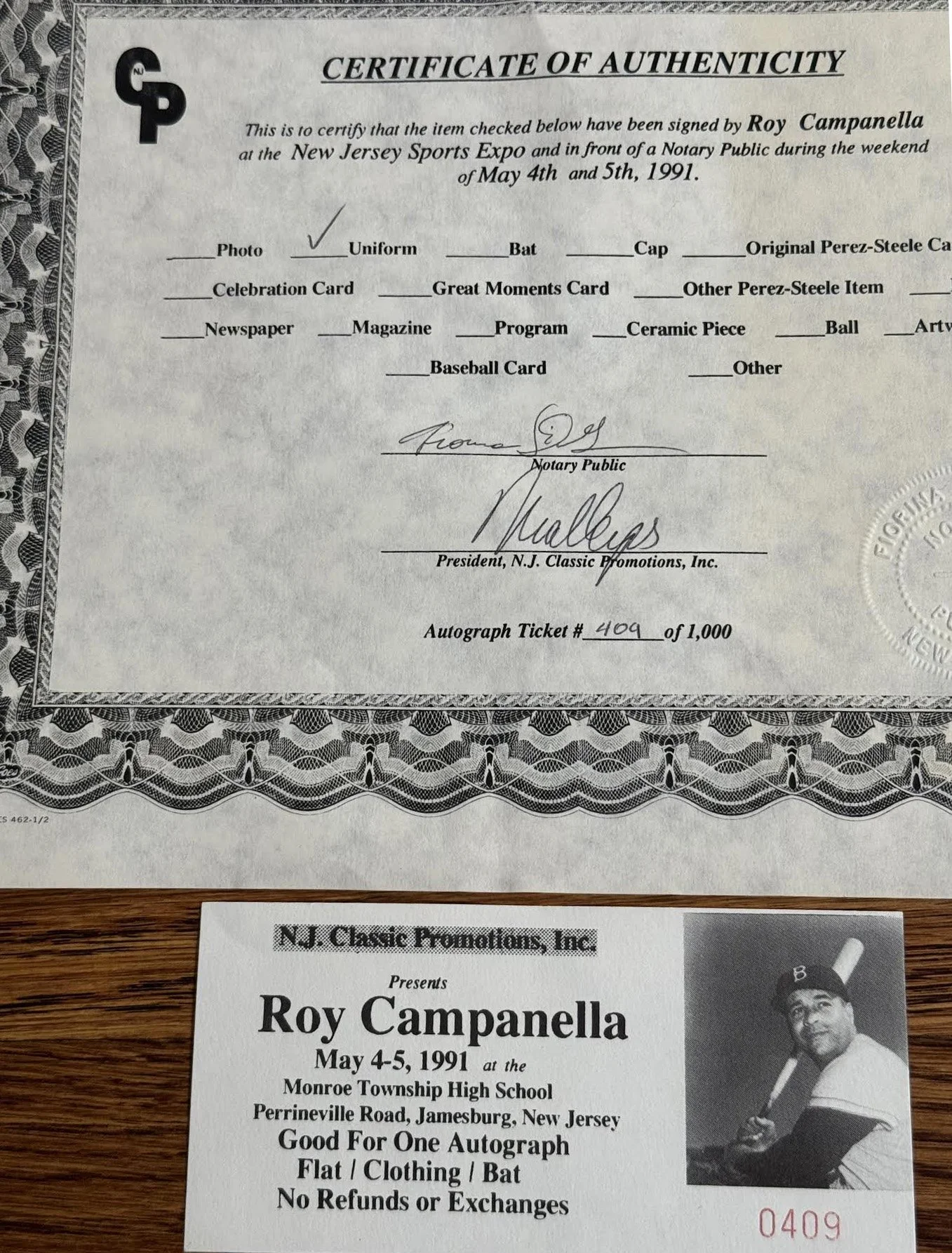 Ticket To See Roy Campanella .jpg