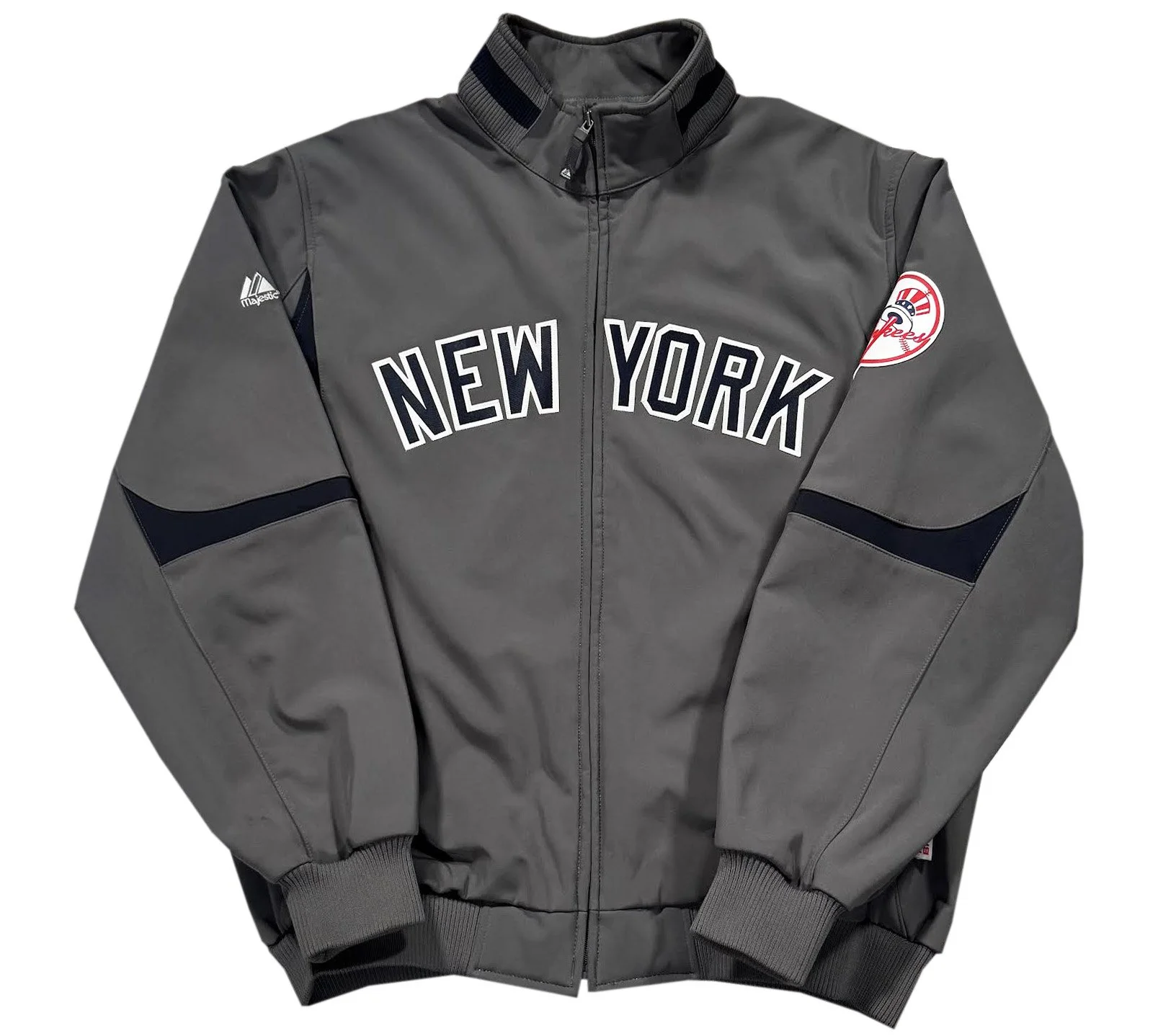 Majestic Yankees Grey Dugout Jacket.jpg
