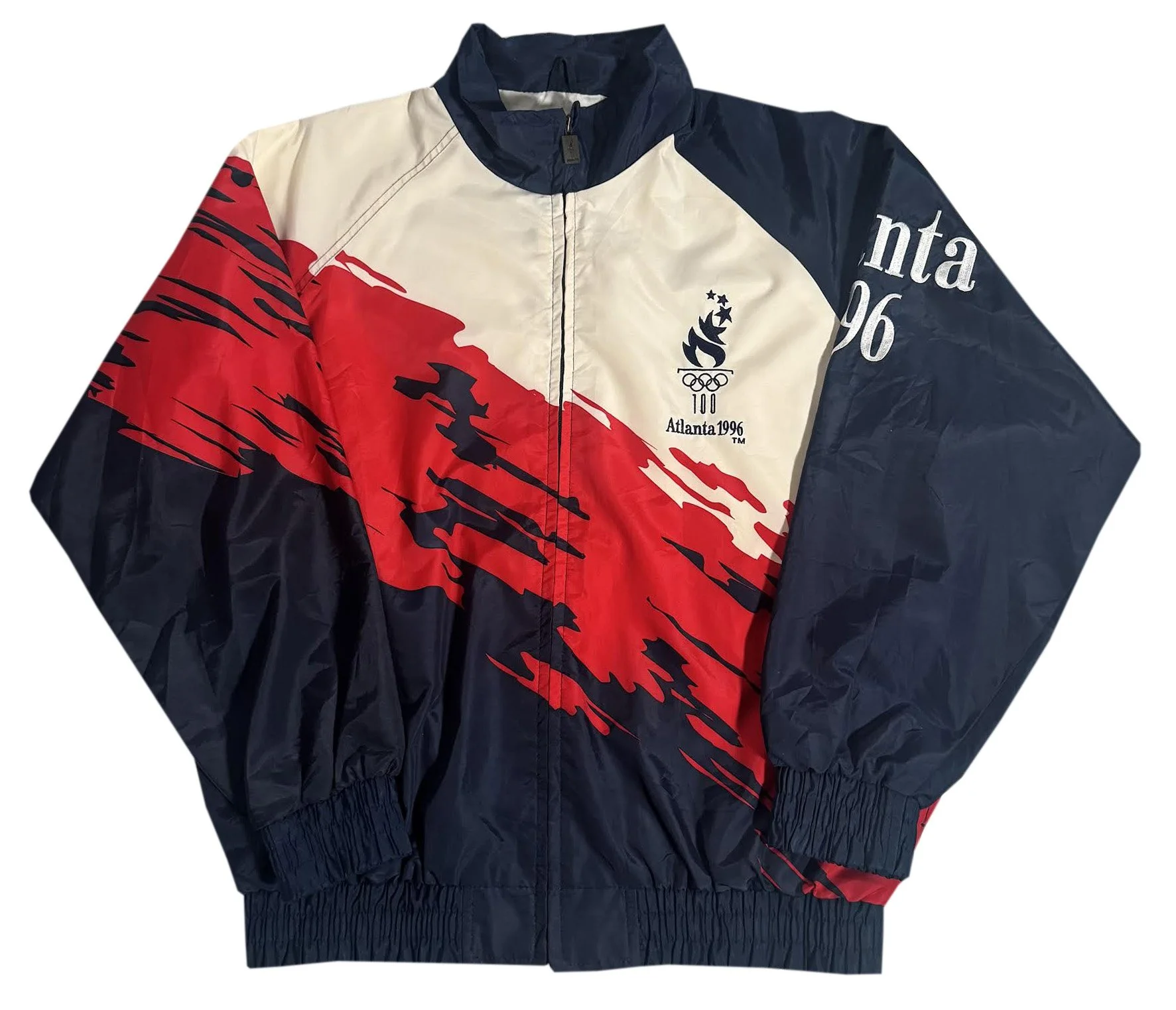 Vintage Logo Athletic Atlanta 1996 Team USA Splash Windbreaker (Size L)