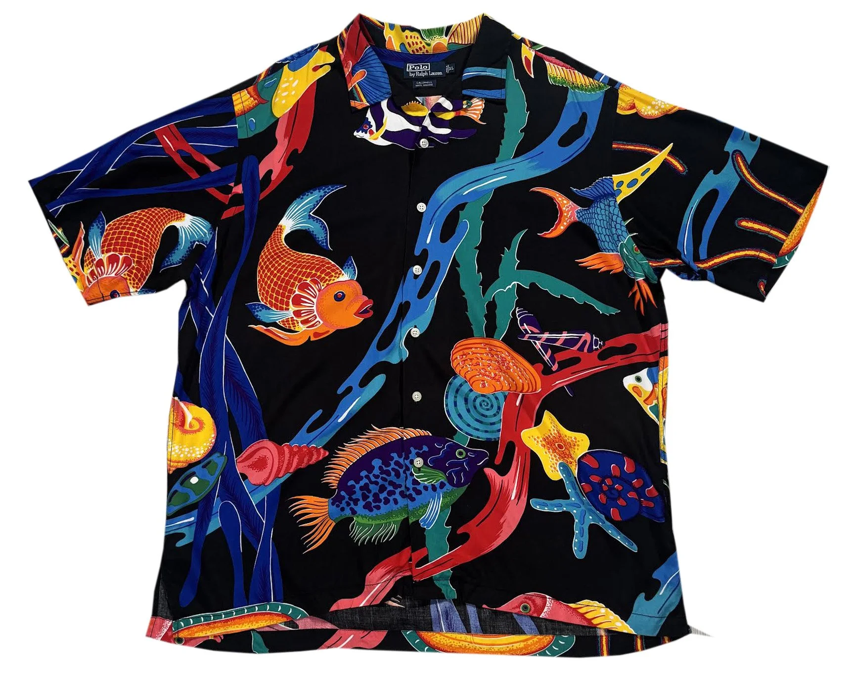 Vtg Polo Fish Print Button Down Shirt.jpg