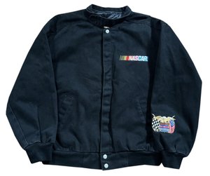 Vintage Jeff Hamilton JH Design Nascar M&M Jacket Red Embroidered Sz L 9-10