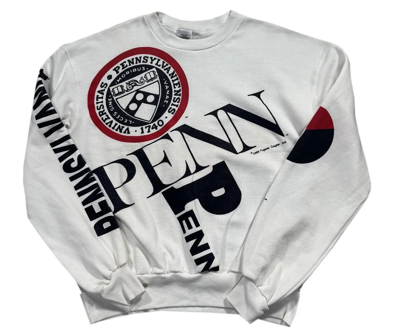 Vintage Majestic University Of Pennsylvania All Over Print Sweatshirt (Size L) NWOT