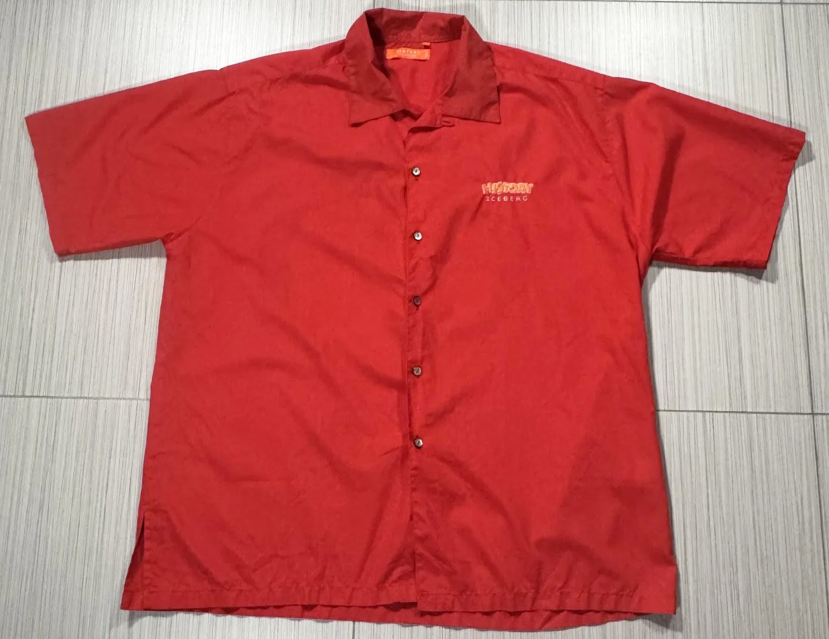 front of Iceberg History Orange Button Down Shirt.jpg