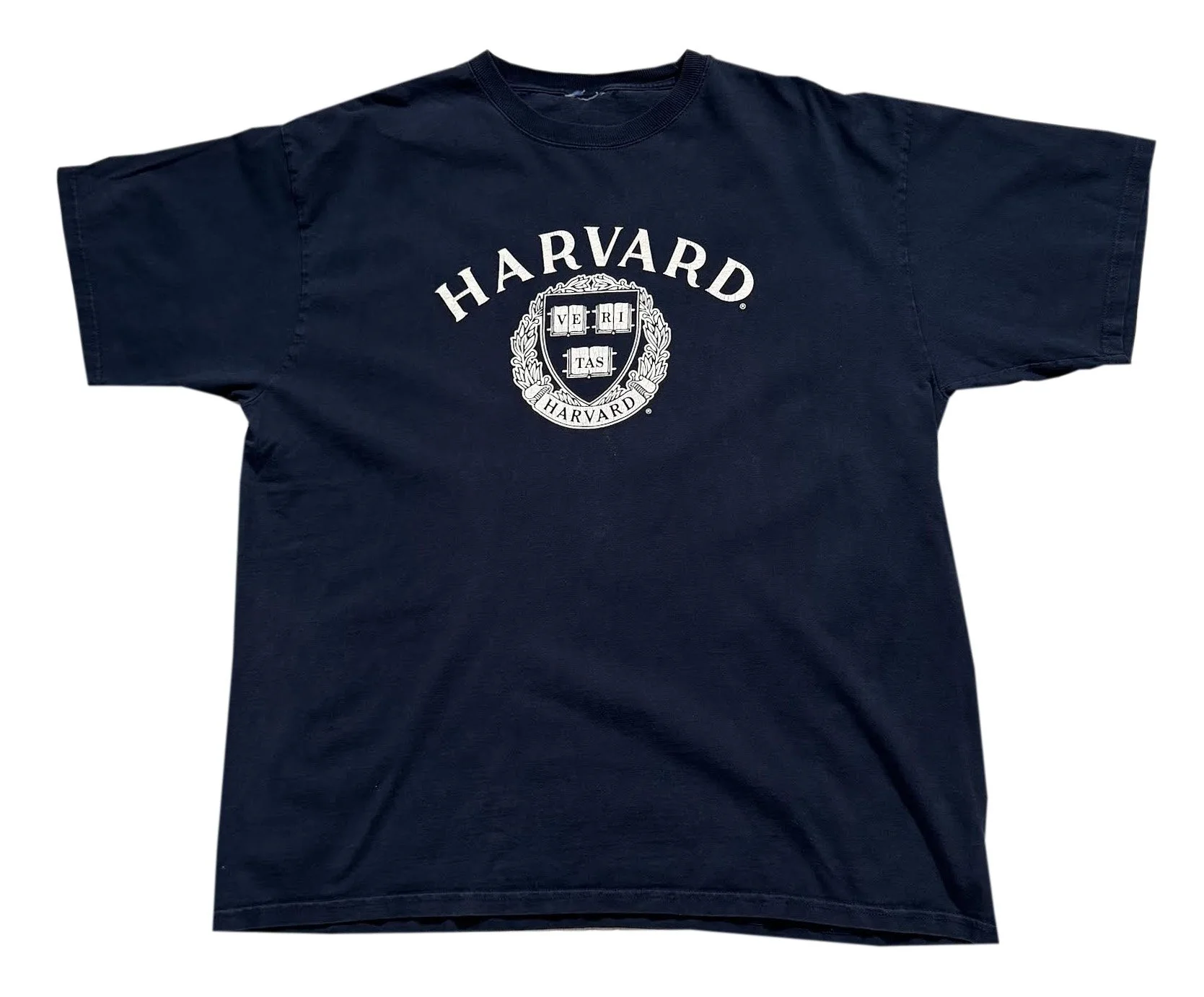Vintage Champion Harvard Navy T Shirt (Size L)