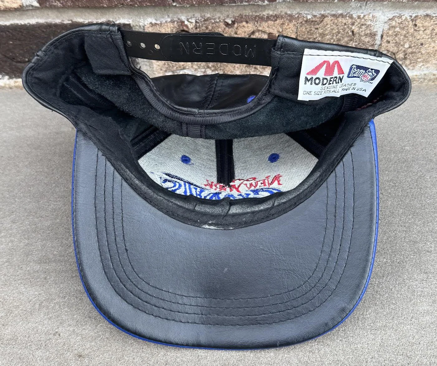 Inside of Modern NY Giants leather hat.jpg