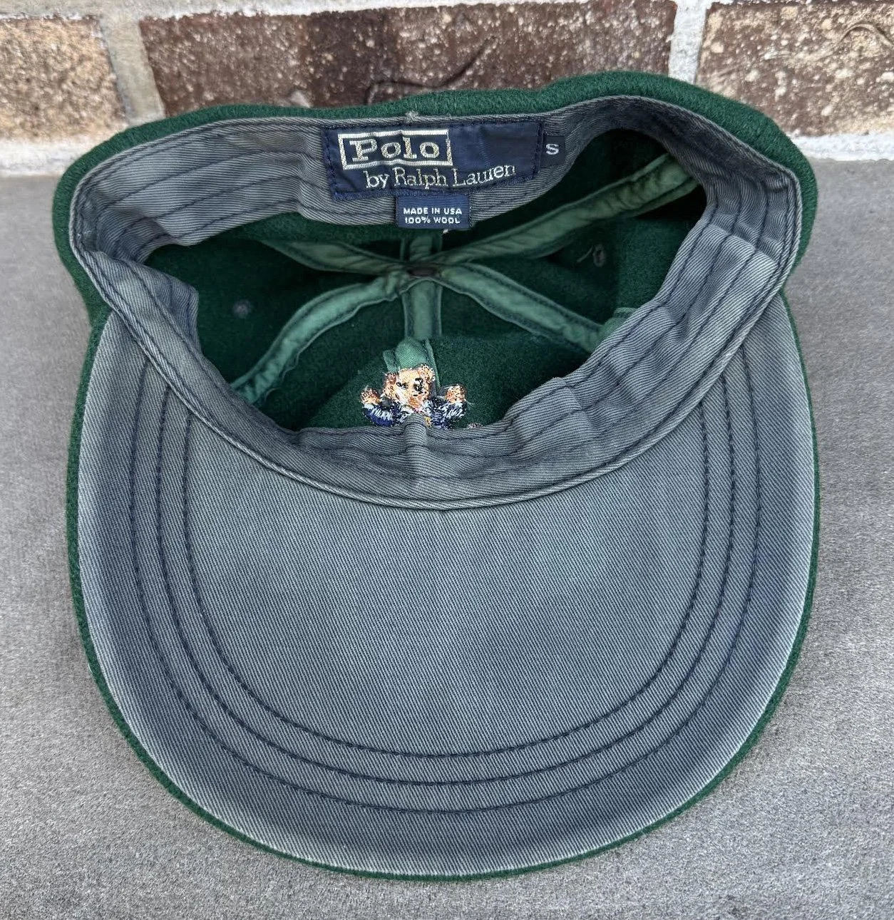 inside of polo Bear green wool hat.jpg