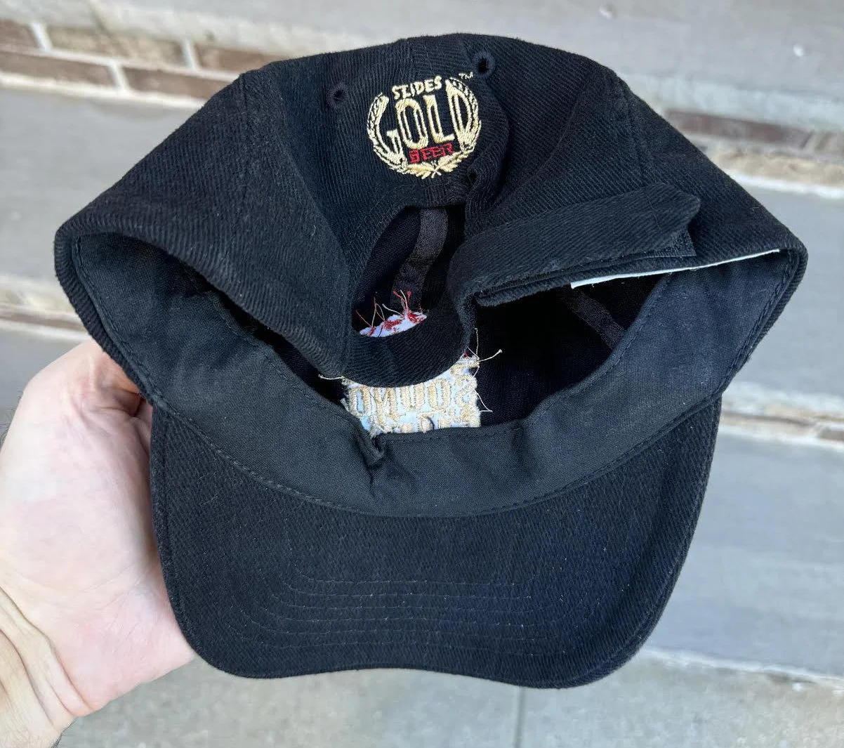 iniside of St Ides Gold Beer hat.jpg