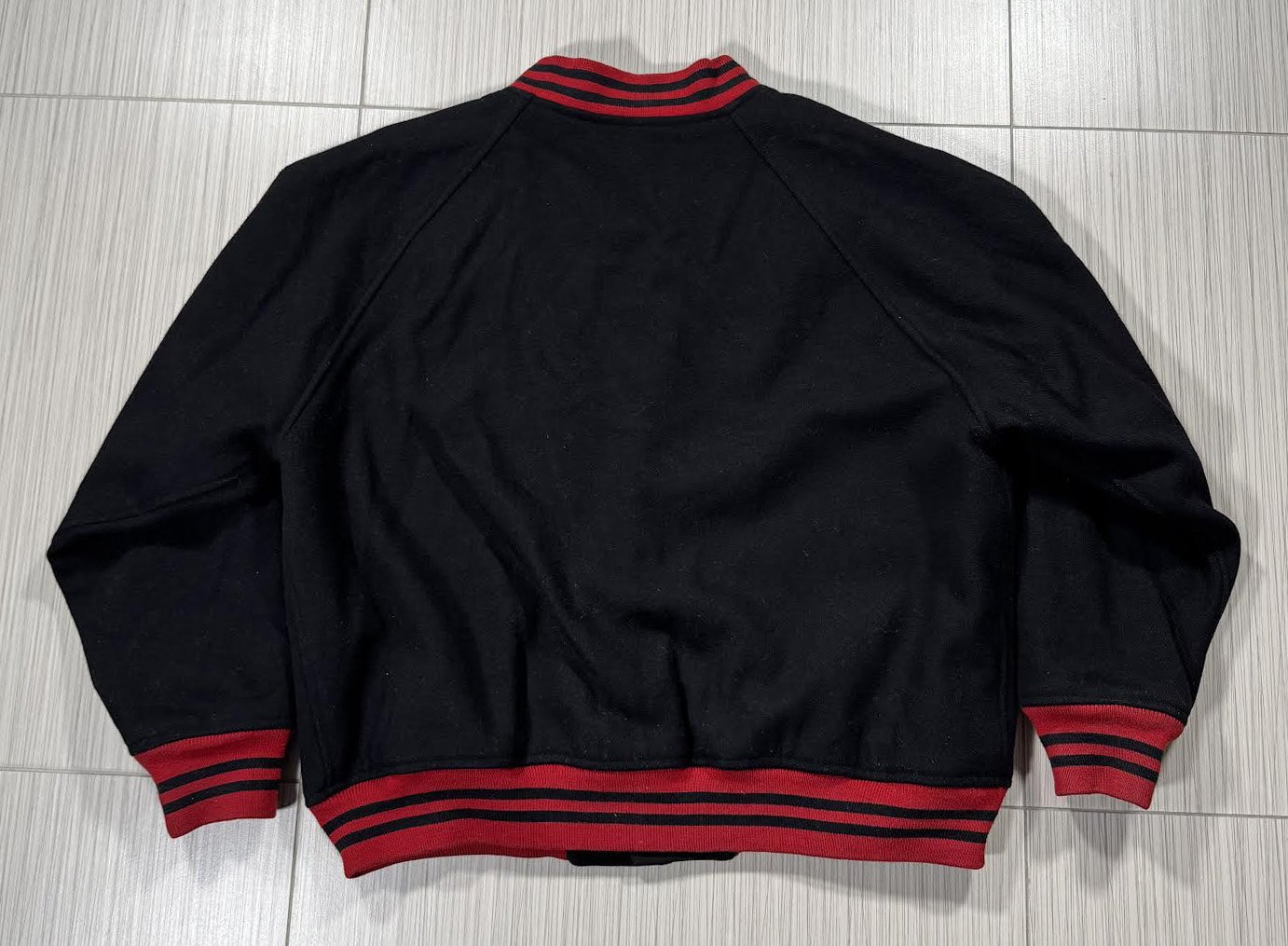Vintage Polo Ralph Lauren Scribble Wool Black / Red Jacket (Size L 
