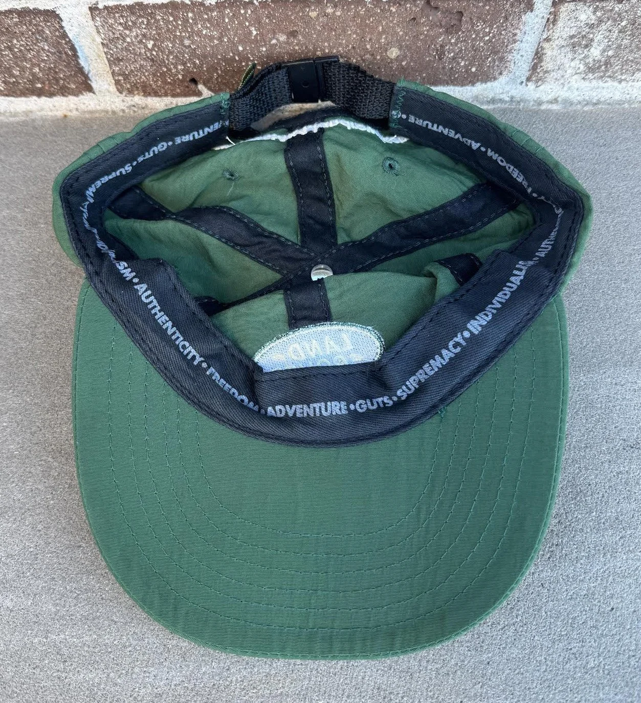 inside of Land Rover hat green nylon.jpg