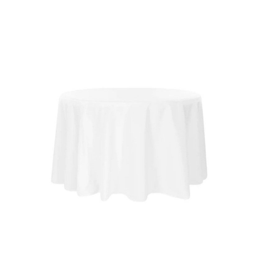 White- 120 inch round  tablecloth
