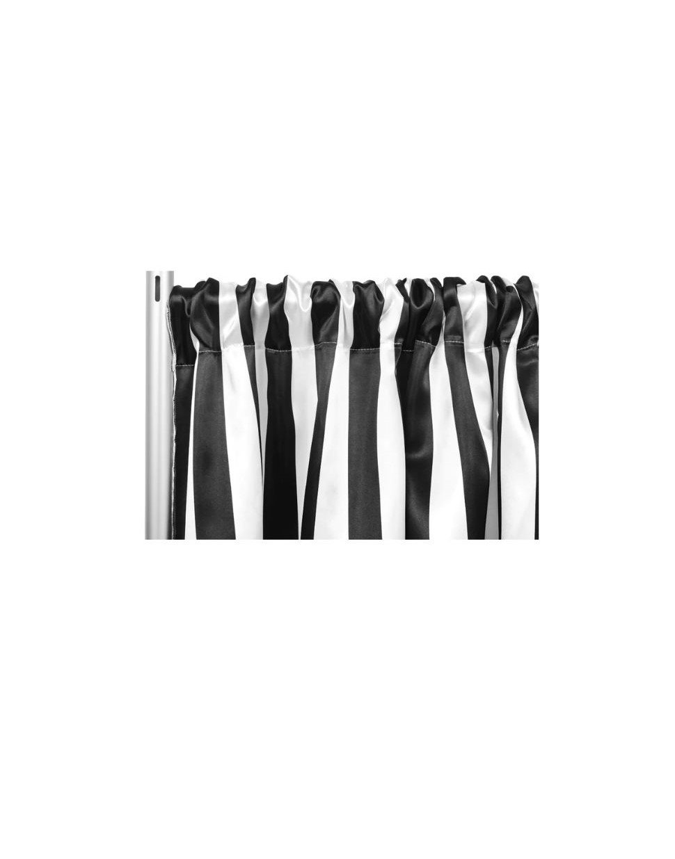 Black & White Stripe Satin Drape Panel