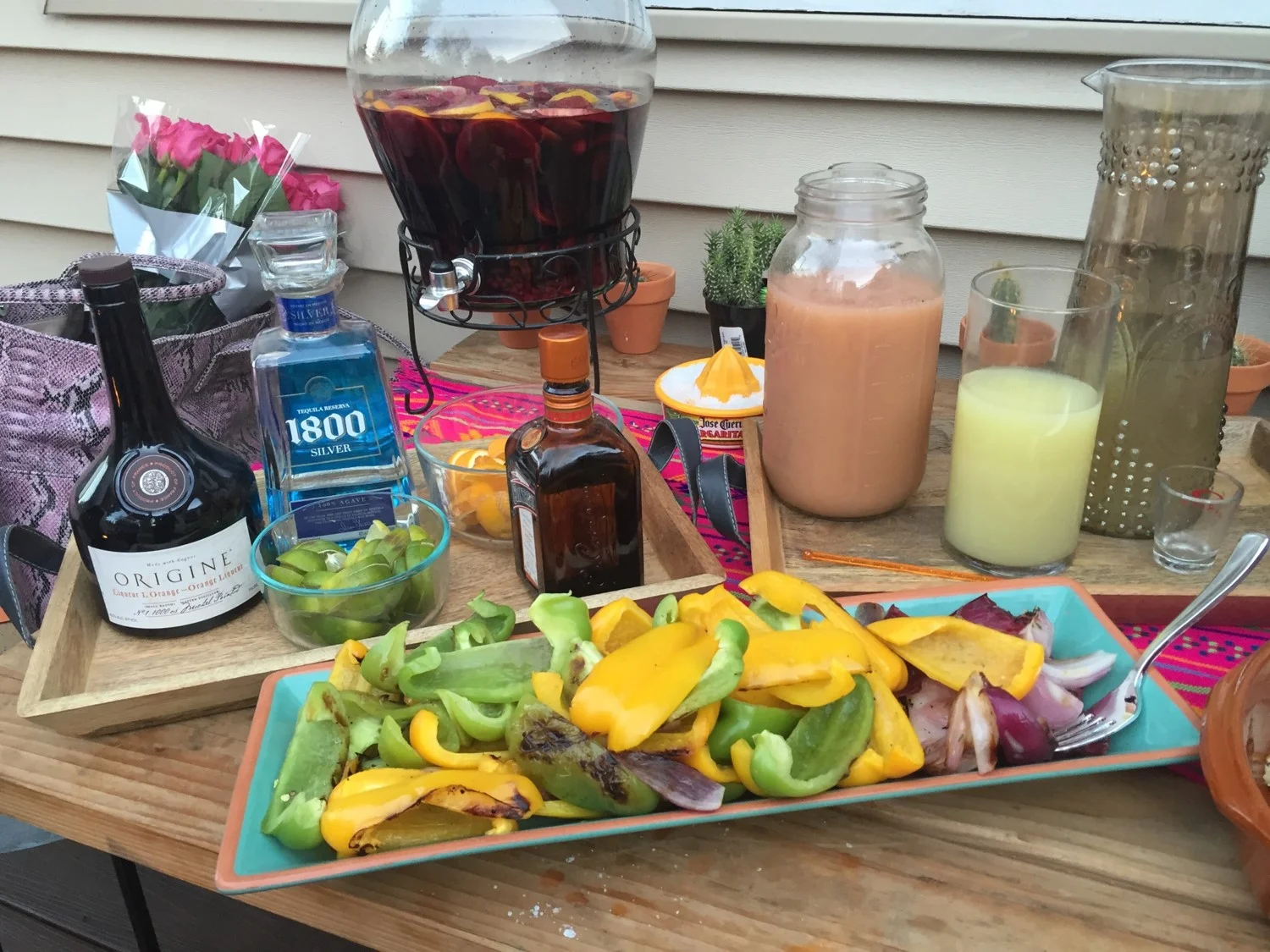 once the food came, the drink table got a little less pretty and a little more exciting
