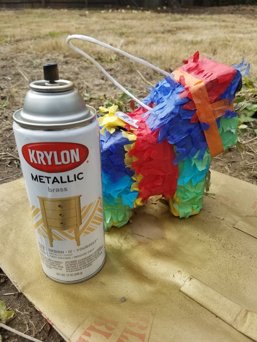 I would like to say that this paint is actually awesome. I have used it for a ton of other projects, it just didn't provide the sheen I wanted for the paper pinata...Love Krylon Paint though.
