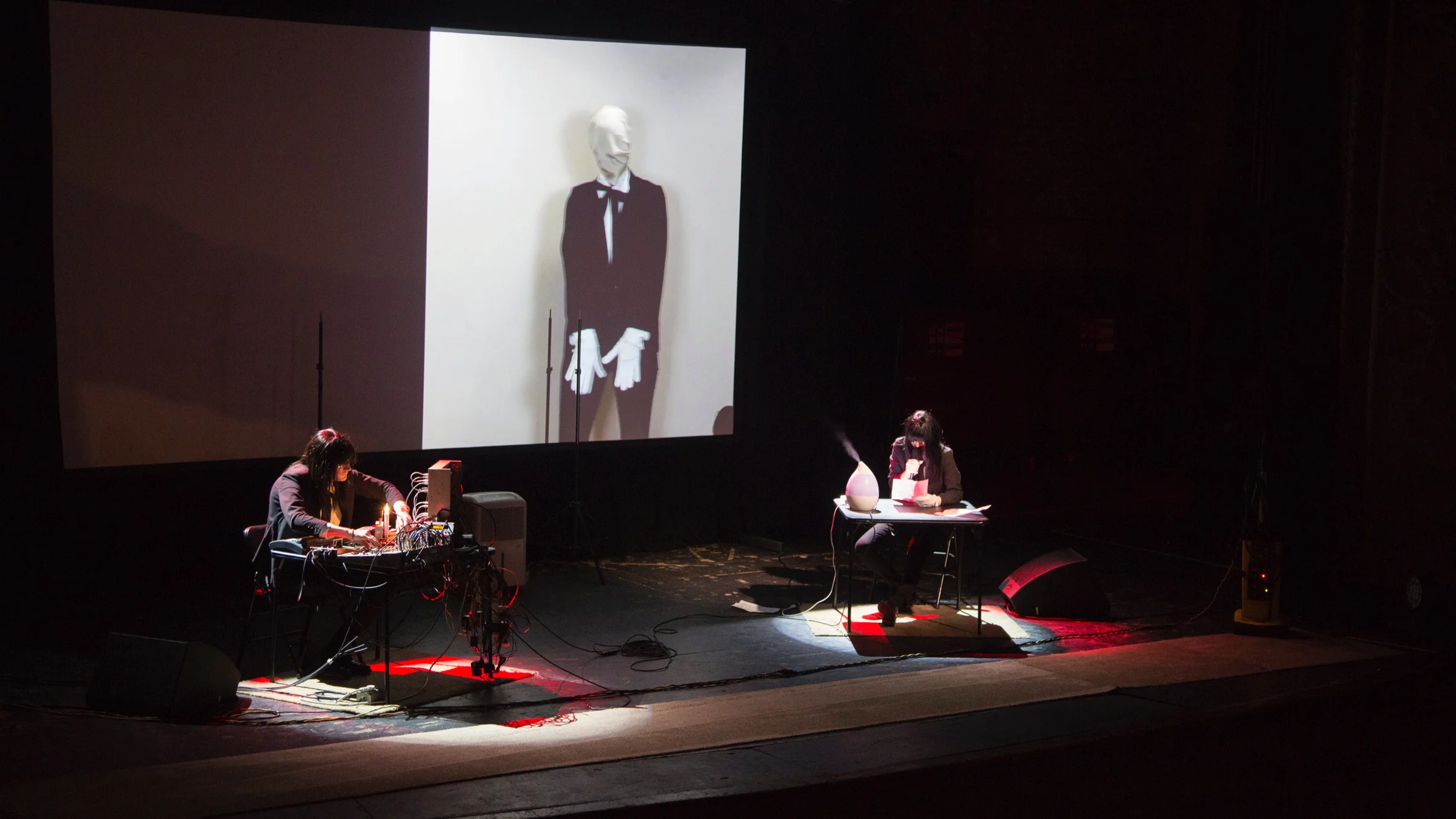 The Perfect Accent Piece , Kuperus & Miller (ADULT.), 2017, 40 min Kuperus & Miller make music, sculpture, performances, videos, paintings, films, photographs and installations. Phew. Their live performance at the festival was a comment on domestic absurdity. 