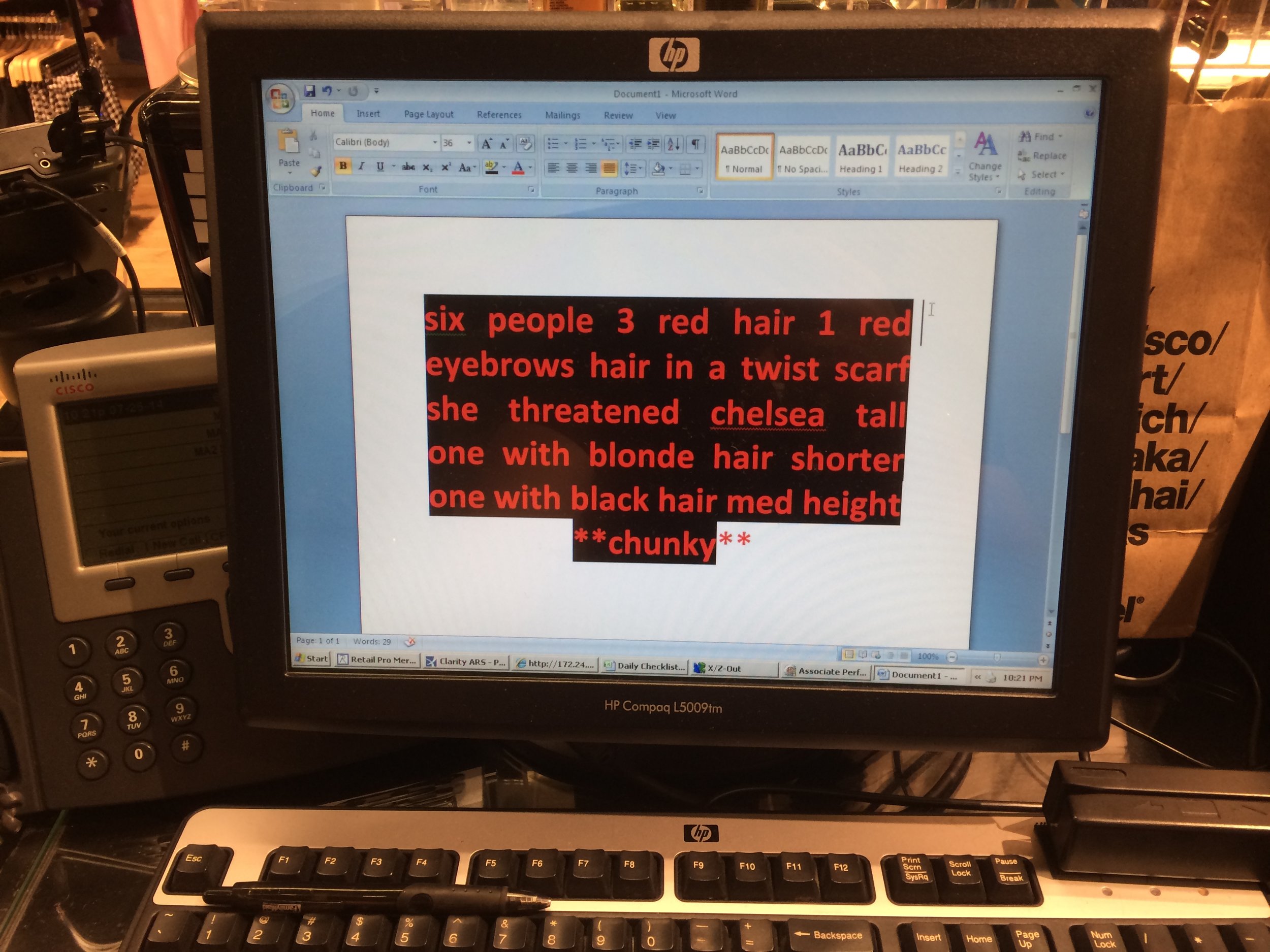 Put this in your police blotter.