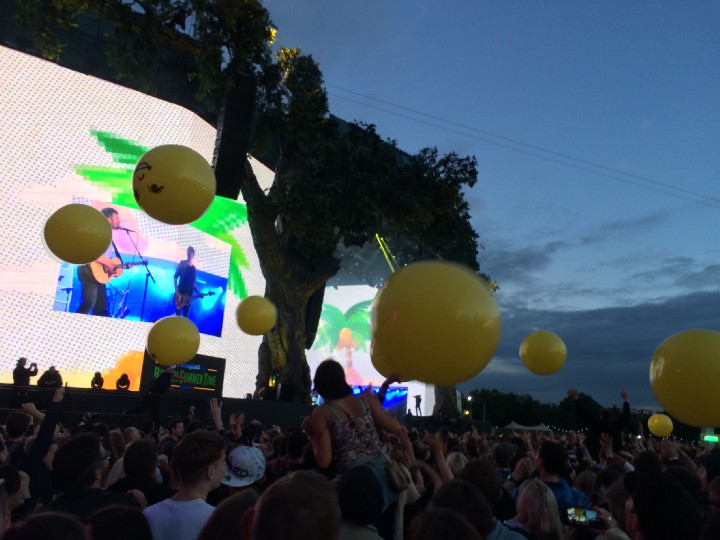 Celebrating my survival with beach balls!!