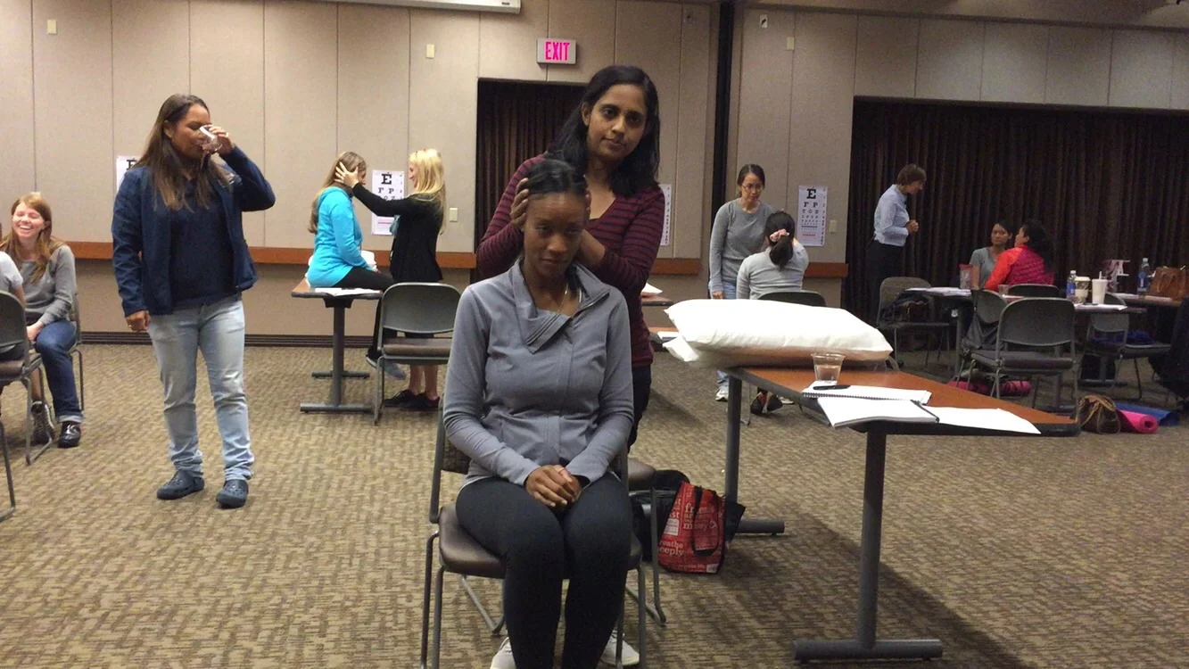 The exam consists of head movements and the ability to fix your vision on objects.