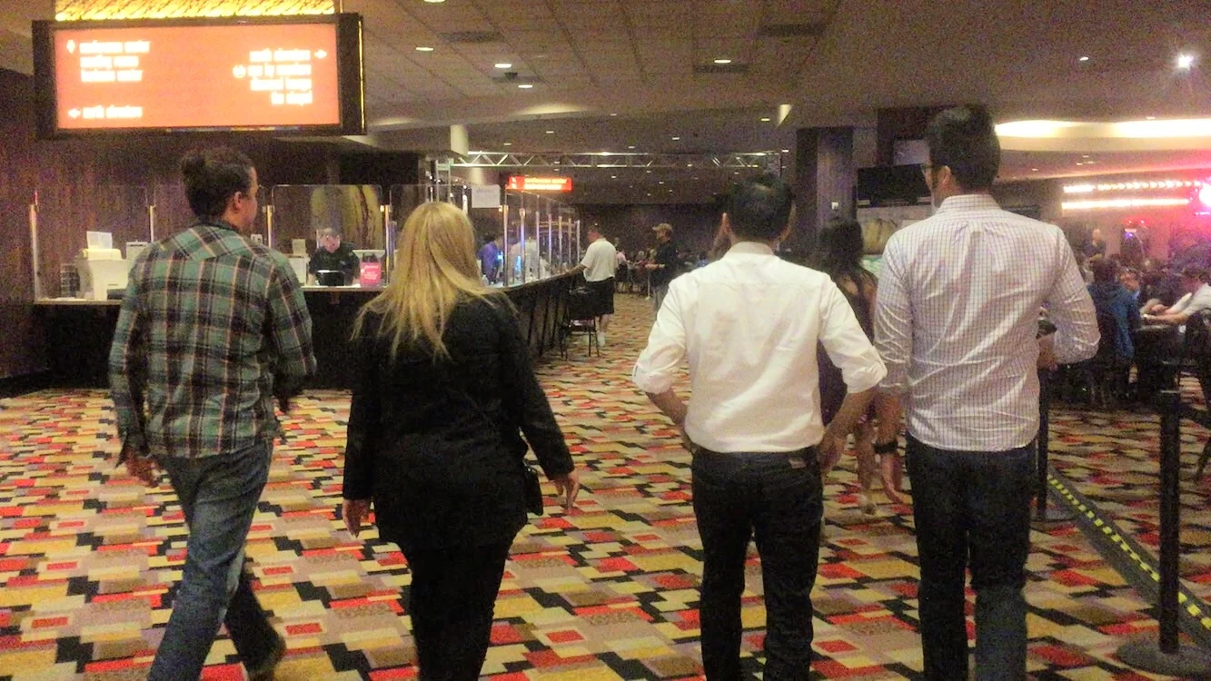 Our Instructor Irene Davis walking back to the room after dinner in Planet Hollywood.