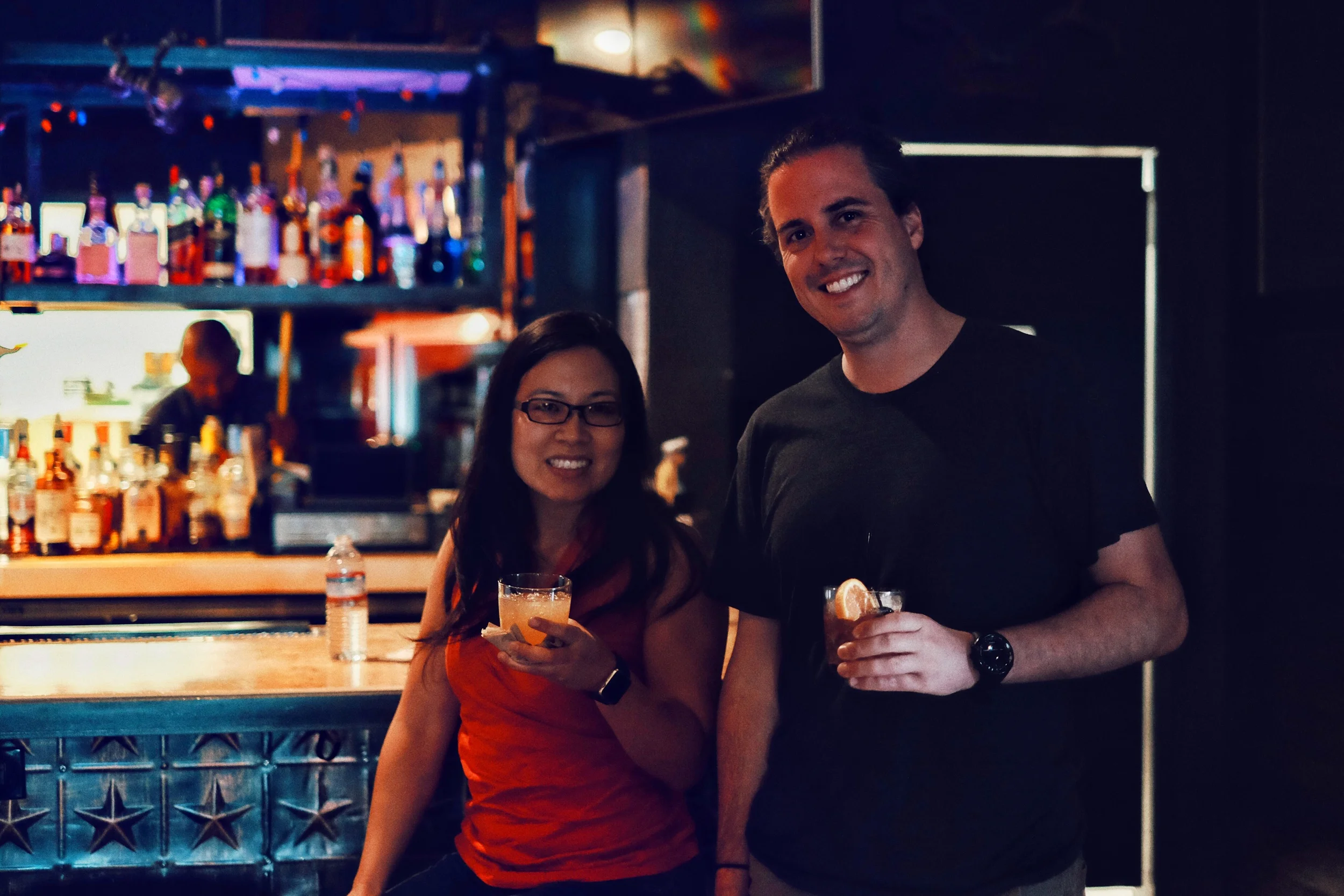 Kristie and Andre networking.