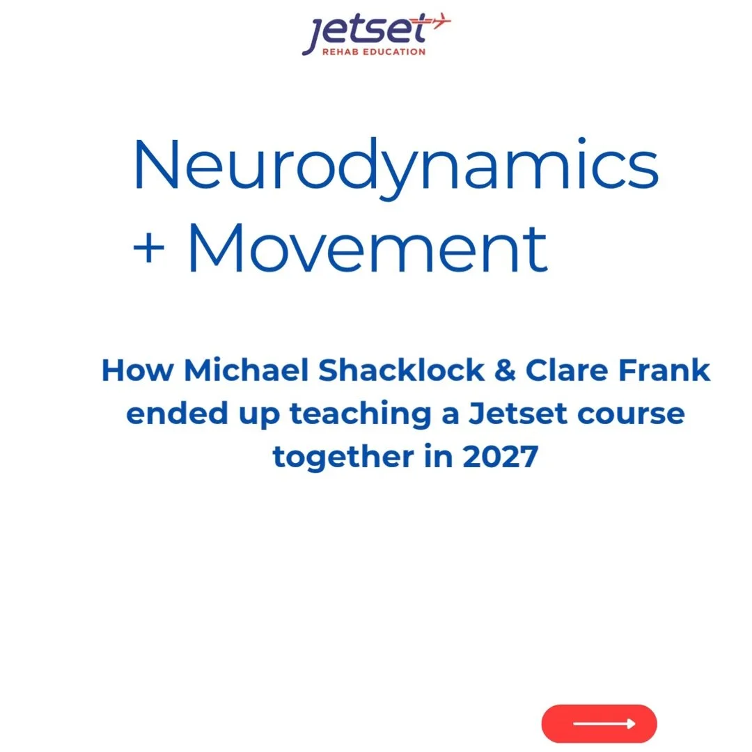 Is your patient&rsquo;s arm pain a neurodynamic problem&hellip; or a movement problem? 🤔

It started with a podcast in Tokyo. Swipe to hear Michael Shacklock tell it himself. ➡️

Now he and Dr. Clare Frank are teaching together for the first time. T
