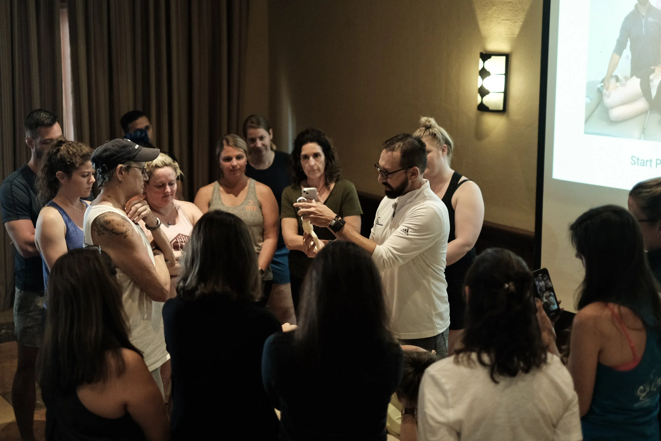 PTs and OTs learning fascial mechanics in Cabo