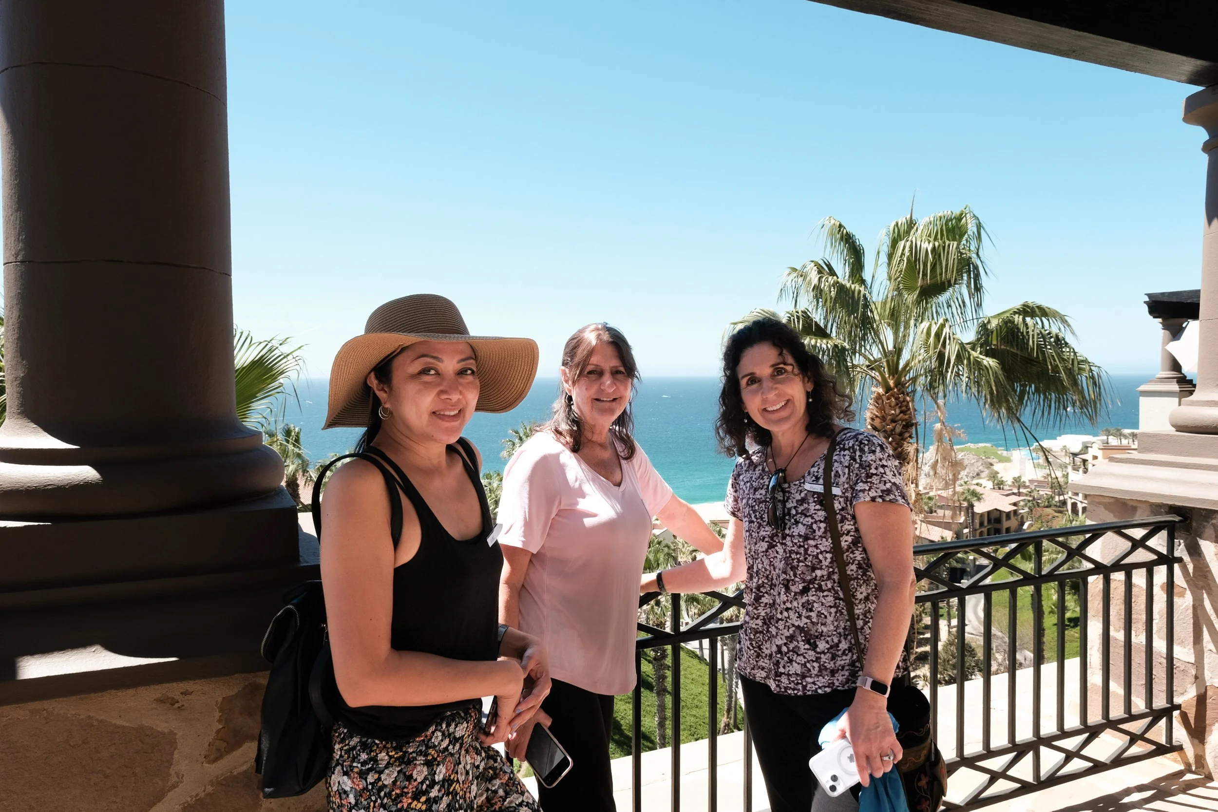 Clinicians on a lunch break networking in Cabo