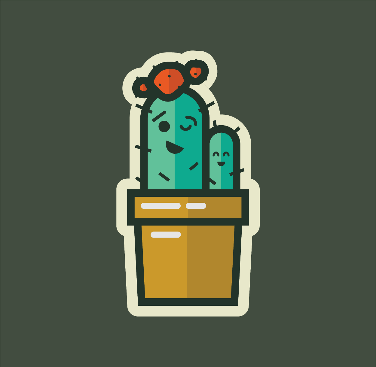 Flirting Cacti Sticker!