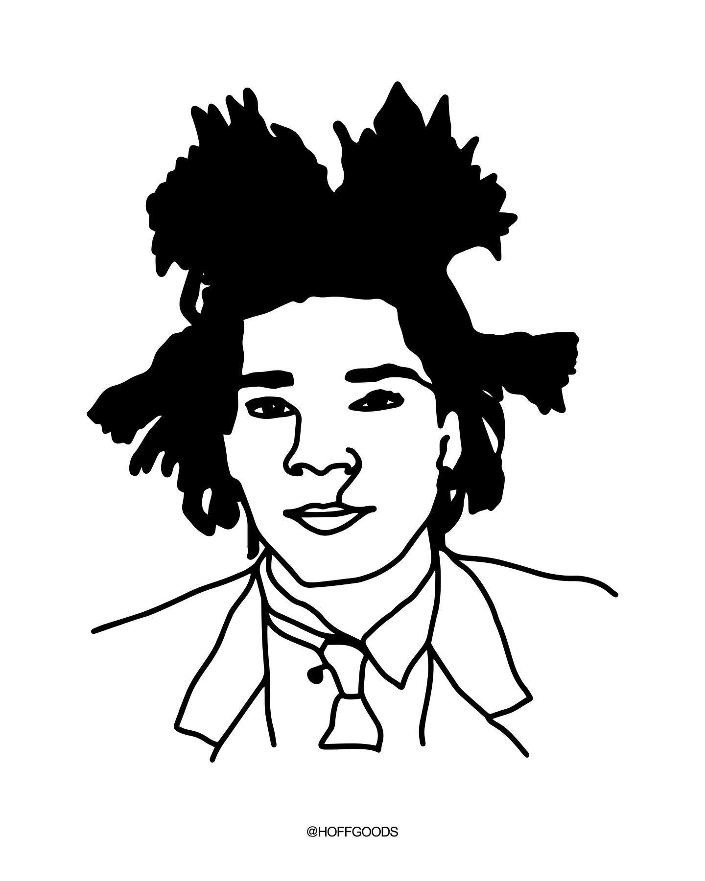 BASQUIAT 👑 
.
A forever icon to me in art, style and just a way of being. Really happy with the way this portrait came out. Thinking I&rsquo;ve gotta make it a print&hellip;