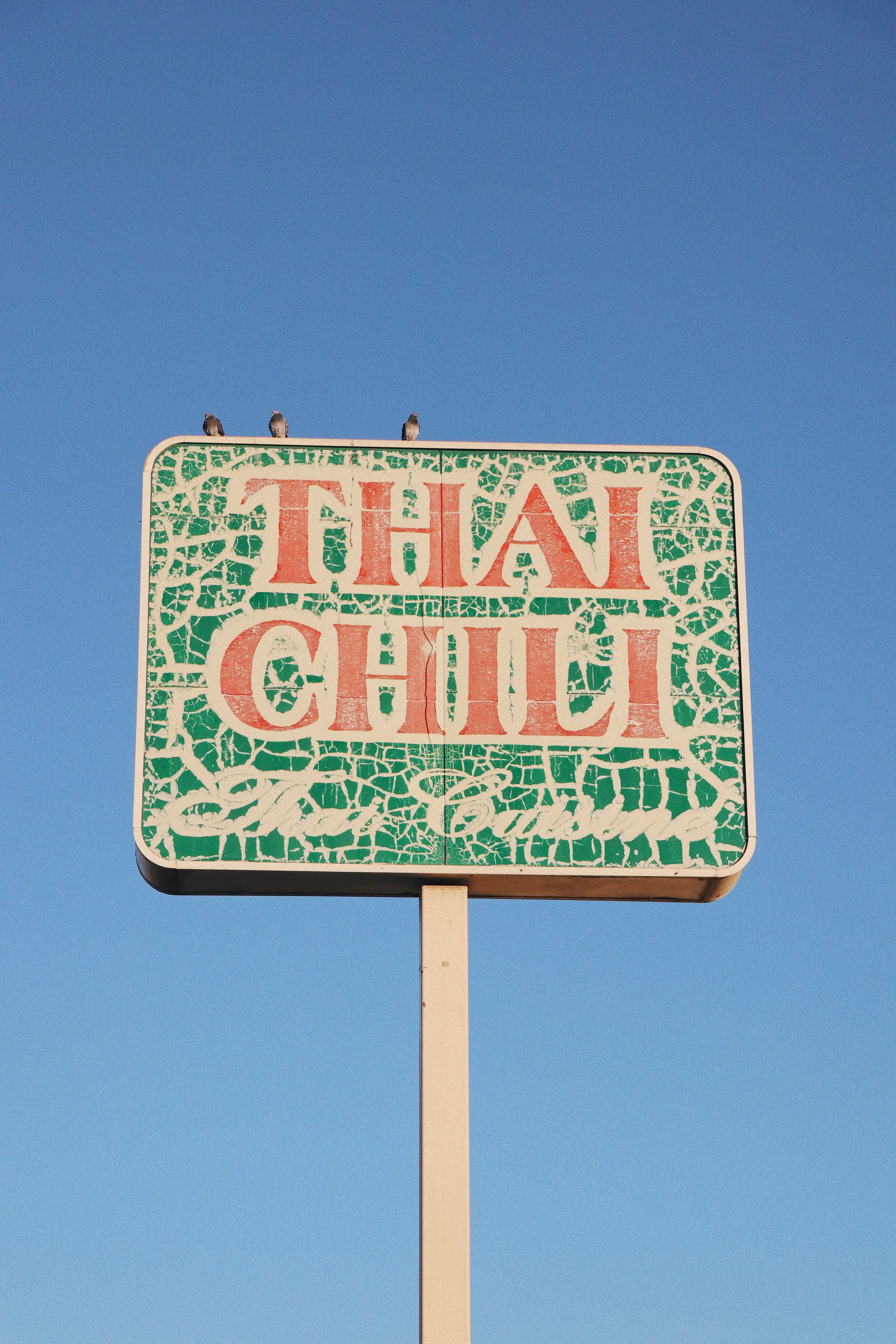 thai chili sign in reno nevada against blue sky