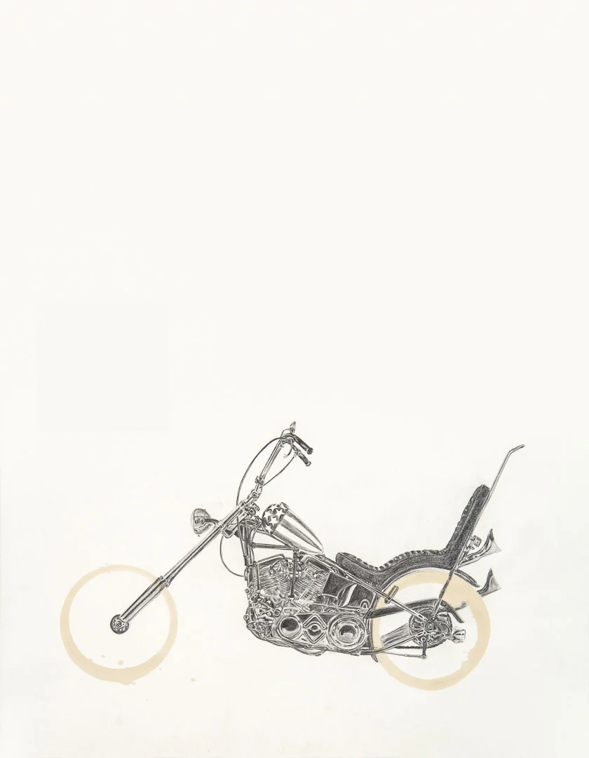 Easy Rider Coffee Ring Drawing (12x18 Print)
